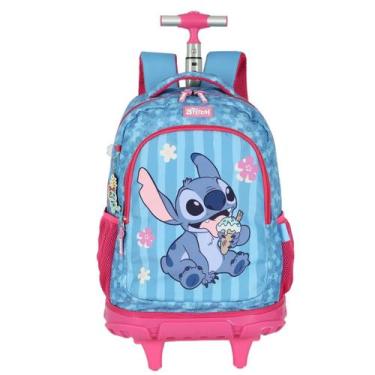Imagem de Mochila de Rodinhas Escolar Juvenil Stitch Angel - Luxcel, Pink