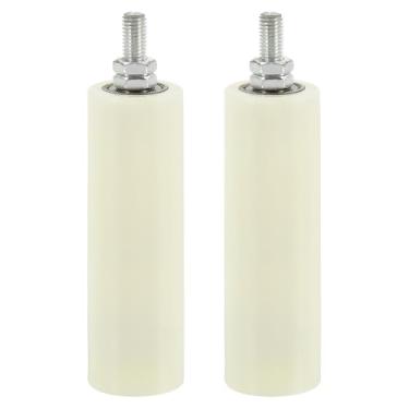 Imagem de PATIKIL Rolo guia de portão deslizante de 15 cm x 5 cm, 2 peças de rolos de nylon ajustáveis para portão deslizante de varandas, quartos, banheiros, lojas, indústria, branco