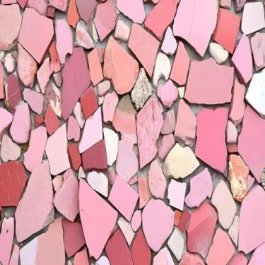 Imagem de Quadro Decorativo de Mosaico Charmoso em Tons de Rosa para Sala e Quarto 30x30cm