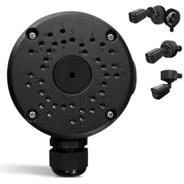 Imagem de OOSSXX Caixa de junção de câmera de segurança, suporte universal para câmera IP externa, suporte de câmeras à prova d'água de alumínio metálico, suporte de câmera Blink novo atualizado, preto (1