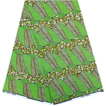 Imagem de HongyuAmy Tecidos de impressão africana Ankara Tribal Kente tecido de cera 3 jardas material de poliéster (A26)