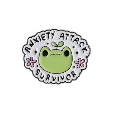 Imagem de Alfinetes de esmalte de sapo fofo frase em inglês inspiradora broche de sapo inspirador para jaquetas, mochilas, presente infantil, One SIze, Metal, Sem Pedra Preciosa