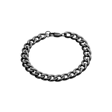 Imagem de Nawflue Pulseira de elos cubanos banhados a ouro 18K para homens e mulheres de aço inoxidável resistente corrente de cabo rolo fígaro pulseiras grossas de ouro grosso simples pulseira masculina