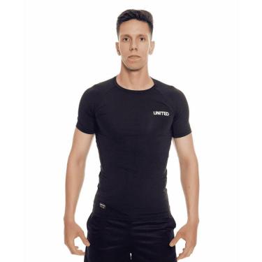 Imagem de Camisa de compressão térmica Manga Curta United Pro Proteção Solar FPS 50+ Rash Guard - Cinza -Masculino