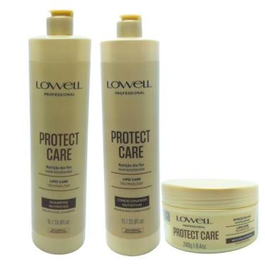 Imagem de Lowell Protect Care Shampoo 1l Condicionador 1000ml e Mascara