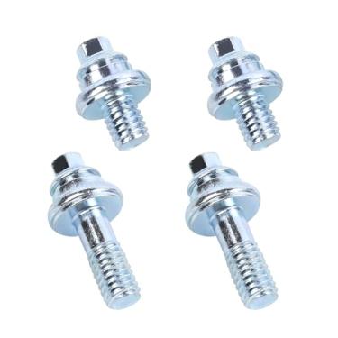 Imagem de Hovom 2 pares de parafusos de terminal de bateria de poste lateral de 0,95 cm, pino extensor lateral de bateria de carro de ferro galvanizado, 2 comprimentos diferentes, substituição de conector de