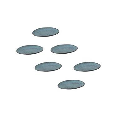 Imagem de Conjunto de Pratos de Sobremesa Ovais Porto Brasil Orgânico Night Sky 22,5cm - 6 peças
