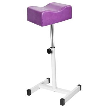 Imagem de Kokiya Apoio para os pés para pedicure e manicure, banquinho de beleza para os pés, suporte para as pernas, antiderrapante, com altura ajustável, Roxo