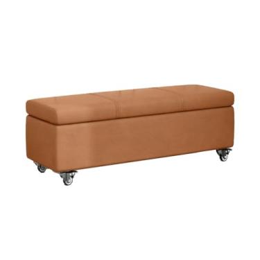 Imagem de Banco De Sapatos Com Arrumação Banqueta De Rolamento Com Rodas Banqueta Cosmética Banco De Rodízio(Brown,40x40x80cm)