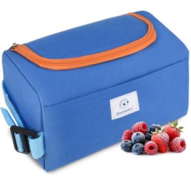 Imagem de Genteen Lancheira congelável, bolsa de lanche congelável construída com pacotes de gelo (azul)