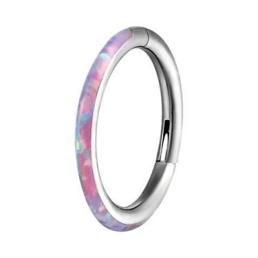 Imagem de Argola De Titânio Com Opala Para Nariz, Septo, Clicker, Segmento Artic