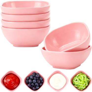 Imagem de Pacote com 6 tigelas inquebráveis, pratos de molho de soja de palha de trigo de 127 g, conjunto de tigelas pequenas de sobremesa, mini tigelas de preparação para molho para acompanhamento, ketchup
