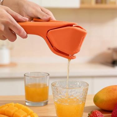 Imagem de Espremedor manual de limão, espremedor de cítrico, portátil, laranja, limão, espremedor compacto de frutas para cozinha e viagens (laranja)