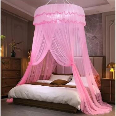 Imagem de Mosquiteiro para Cama Casal/Box/Queen/Super King com Abertura Lateral, Todas as Cores, Proteção Contra Mosquitos(ROSA,Casal BOX/QUEEN)