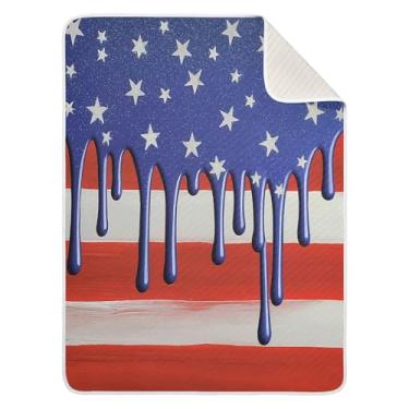 Imagem de Qilmy Cobertor de bebê bandeira 76 x 101 cm, cobertor infantil de algodão macio para meninos e meninas, cobertor infantil leve e quente para berço, carrinho de bebê, soneca, recém-nascido