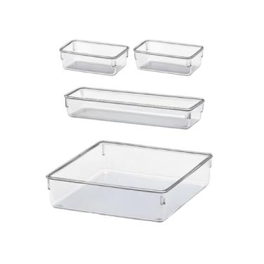 Imagem de Organizador Multiuso Modular Acrilico Gaveta Geladeira(4 Peças)
