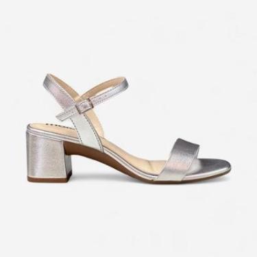 Imagem de Sandália Moleca Salto Bloco Metalizada Prata-Feminino