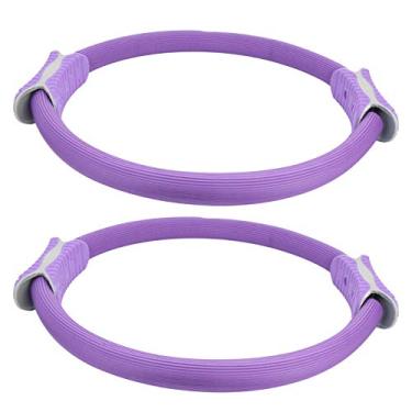 Imagem de KIMISS 2pcs Yoga Circle Pilates Ring – Roda de Resistência de Fitness Com Cabo Duplo para Treinamento de Força e Modelagem Corporal Em Casa, Academia ou Escritório (Roxo)