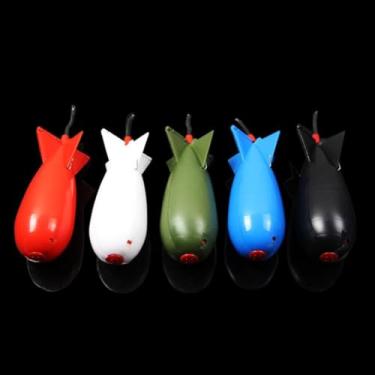 Imagem de Alimentador de foguete de pesca de carpa grande pequeno suporte de isca flutuante de bomba alimentador de foguetes de pellets de 3 tamanhos (verde, G)