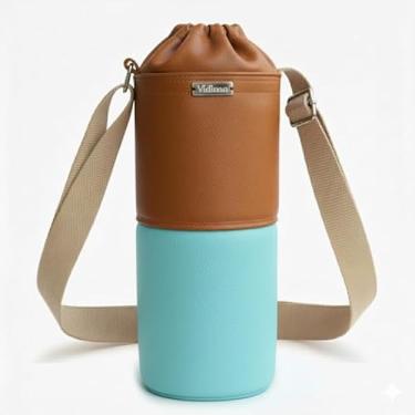 Imagem de Bolsa Térmica (CARAMELO COM TIFFANY) RAMIERE para Garrafa de 2 LITROS em Couro Sintético - Coleção Cores VERÃO 2026