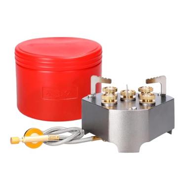 Imagem de Fogão portátil de acampamento de 5 núcleos 15800W fogão a gás de alta potência fogão para mochila com válvula ajustável para cozinhar ao ar livre, acampamento, piquenique, caminhada