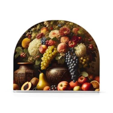 Imagem de Porta-guardanapos escuros clássicos de frutas, conjunto de 2, porta-guardanapos de acrílico, bandeja de guardanapo de banheiro