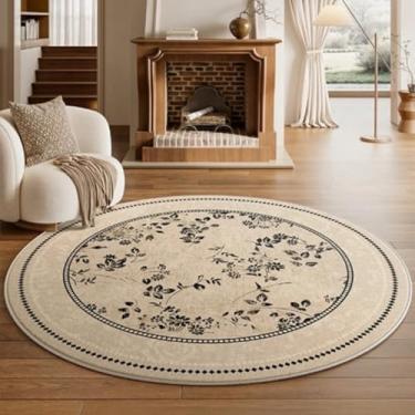 Imagem de Tapete redondo para quarto, cabeceira, vestiário, penteadeira, cadeira, tapete de chão, decoração para casa, sala de estar (diâmetro 80 cm/GU4251-QT)