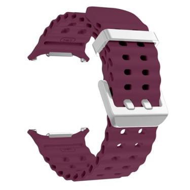 Imagem de TPUOTI Pulseira de silicone marinho para samsung watch ultra 47mm pulseira sem lacunas esporte banda de dois tons para galaxy 7 ultra pulseiras(WRS)