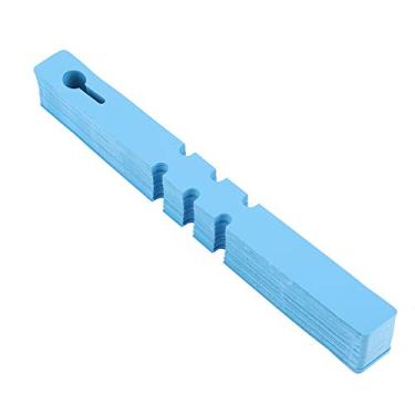 Imagem de ZAWELIYO 100 Etiquetas Plásticas da Planta Dos Pces, Etiquetas da Estaca Decoração do Jardim do Berçário para Potenciômetros das Bandejas de Sementes, Com 3 Slots de Cartão Ajustáveis, (Azul)