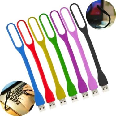 Imagem de Mini Luminária LED USB Flexível Portátil para Notebook e PC, 6 LEDs, 1.2W, Haste Dobrável em Alumínio, 17cm