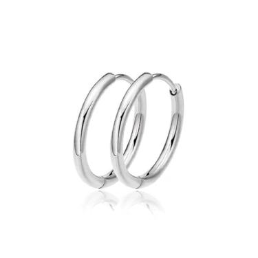 Imagem de Brincos de argola minimalistas banhados a prata para mulheres, festas noturnas diárias, brincos leves, joias de presente para ela, 2inch, Titânio, Sem pedra preciosa