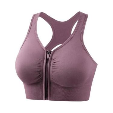 Imagem de Sutiã Esportivo Feminino Com Zíper Frontal Para Fitness, Yoga E Academ