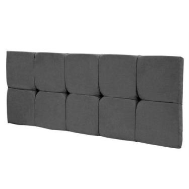 Imagem de Cabeceira Painel  Nina para Cama Box Casal 1,60 m Suede Grafite - DRos