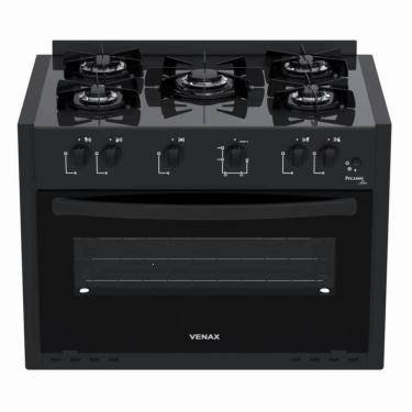 Imagem de Fogão Venax Picasso Line 5 Bocas De Embutir Preto Fosco A Gás Em Vidro Temperado Bivolt 30260