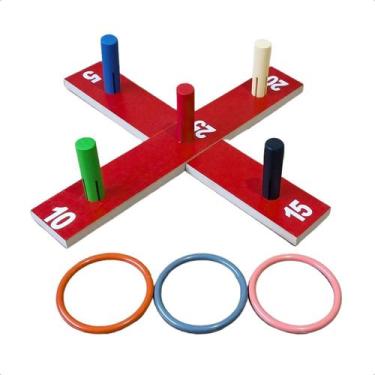 Imagem de Jogo de argolas cruz Brinquedos Educativos Tradicional Divertido Ginca