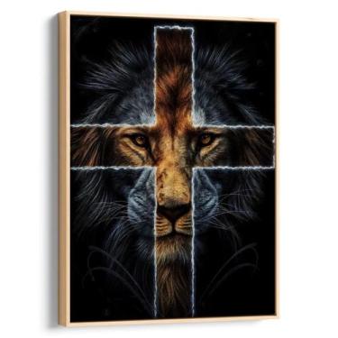 Imagem de Quadro Leão da Tribo de Judá - Mioquadros, 60x40 cm, Natural