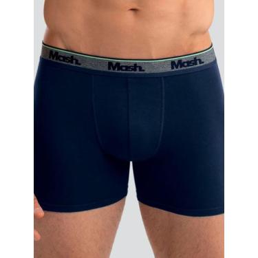 Imagem de Cueca Boxer Longa Mash 170.46 Masculina Basic Cotton T. P/GG, M, Az08,