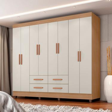 Imagem de Guarda Roupa Casal 8 Portas 4 Gavetas com Pes Lite Moveis Leao