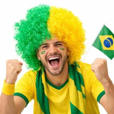 Imagem de Peruca Verde Amarela Festa Brasil Torcedor Copa - Brup