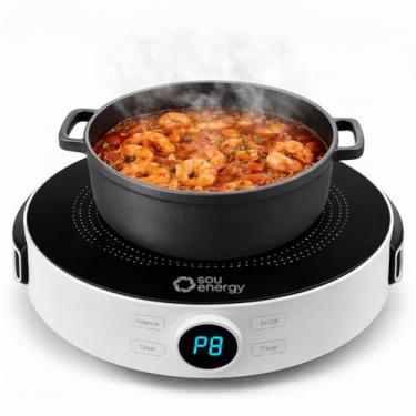 Imagem de Fogão Cooktop Indução Portátil 1 Boca 2000W Bivolt Sou Energy - Fogão Elétrico Mesa Dig...