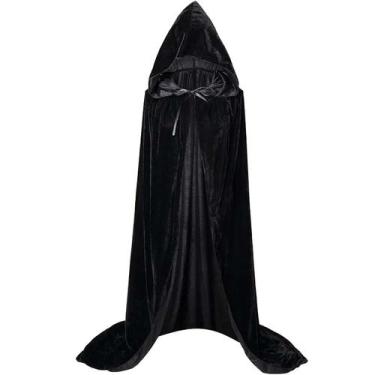 Imagem de Capa de Veludo com Capuz - Fantasia de Grim Reaper para Halloween, 150