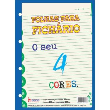 Imagem de Bloco para Fichario Universit. Decorado 4 Cores 96 Folhas - Tamoio
