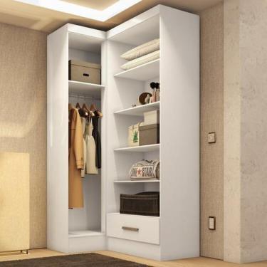 Imagem de Closet Modulado de Canto 3 Peças 2 Gavetas Smart Plus Espresso Moveis 