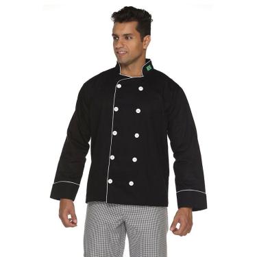 Imagem de Dolmã Chef Cozinha Masculino Algodão Bandeira