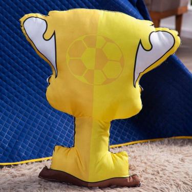 Imagem de Almofada Formato Troféu Futebol Amarelo 60cm X 50cm