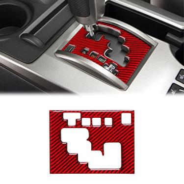 Imagem de SUNJIKA Compatível com console central de fibra de carbono e acessórios internos para Toyota 4runner SUV 2010 2011 2012 2013 2014 2015 2016 2017 2018 2019 2020 (1 peça vermelha)