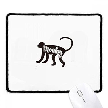 Imagem de Mouse pad macaco preto e branco animal borda costurada tapete de borracha para jogos