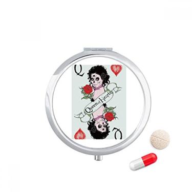 Imagem de Baralho de cartas Q Ilustration Padrão Pill Case Pocket Medicine Storage Box Dispenser Recipiente