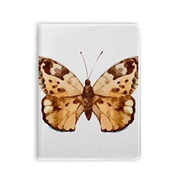 Imagem de Caderno Borboleta com asas marrons capa de goma Diário capa macia Diário