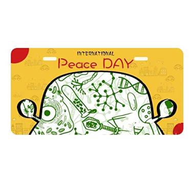 Imagem de DIYthinker Placa de licença biológica com estrutura de células de microscópio verde decoração de carro dia da paz